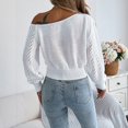 thumbnail image 4 of Women's Off The Shoulder Sweater 2026 Fall Ribbed Knit Pullover, XL, 4 of 4