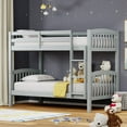 thumbnail image 2 of Arca Solid Wood Twin Over Twin Bunk Bed in Light Gray, 2 of 6