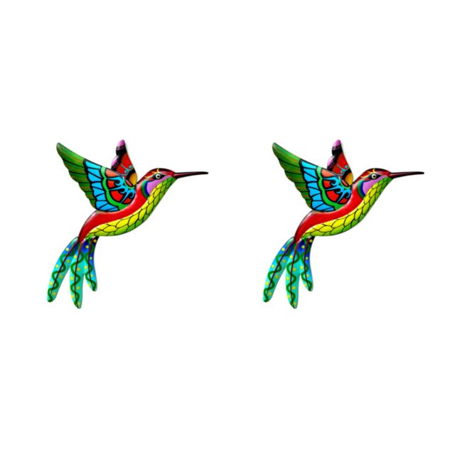 Matsuzay Colibrí de hierro para colgar en la oficina, decoración del hogar, arte, pájaros, jardín interior Type1 NO1