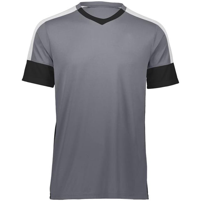 Adult Wembley Soccer Jersey - Graphite, Black & White - Extra Large