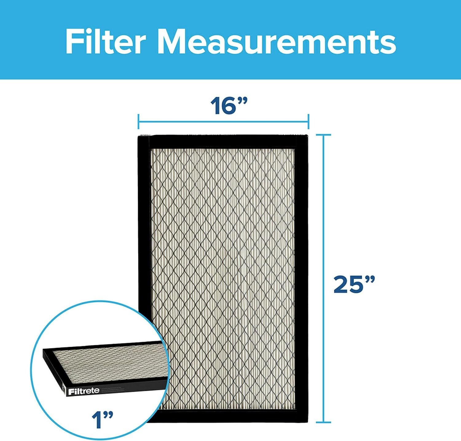 Filtrate Ultrafine Particle Reduction AC Furnace Air Filter, MPR 2800, 16 x 25 x 1-Inches, 2-Pack