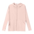 thumbnail image 4 of Women UPF 50+ Sun Protection Jacket Hoodie Lightweight Full Zip Pockets Running Shirts Long Sleeve for Hiking Outdoor Pink M, 4 of 4