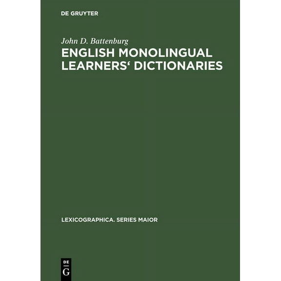 Lexicographica. Series Maior English Monolingual Learners' Dictionaries: A User-Oriented Study, Book 39, (Hardcover)