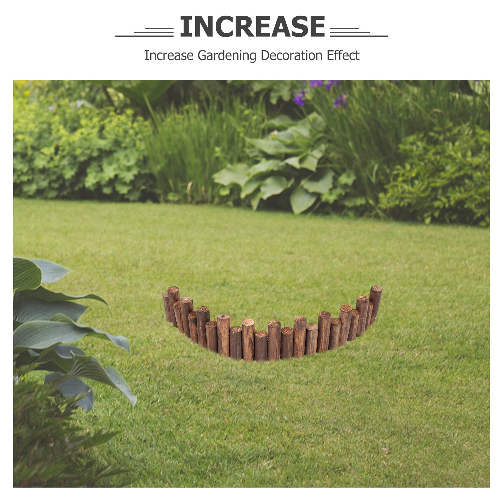 MLINS Wooden Garden Fence, Decorative Wood Garden Edging Border For Flower Bed And Landscape Fencing Outdoor Fence For Yard And Patio Path Edging