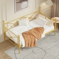 thumbnail image 4 of VECELO Metal Daybed Frame, Twin Size Sofa Bed with Steel Slats for Bedroom Living Room, Gold, 4 of 10