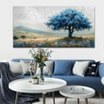 thumbnail image 3 of WFSposterLarge Farmhouse Wall Decor For Living Room Frame Wall Art For Bedroom Office Decoration Field Scenery Wall Painting Blue Trees Artwork canva Pictures Modern Aesthetics Home Decor, 3 of 7