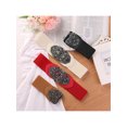 thumbnail image 4 of INSPIRE CHIC Elastic Wide Waist Belts for Women Metal Buckle Stretchy Belts Black & Beige, 4 of 7