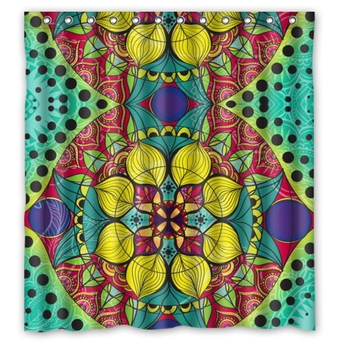 EREHome Coloring Mandalas Picture Shower Curtain Polyester Fabric Bathroom Decorative Curtain Size 66x72 Inches