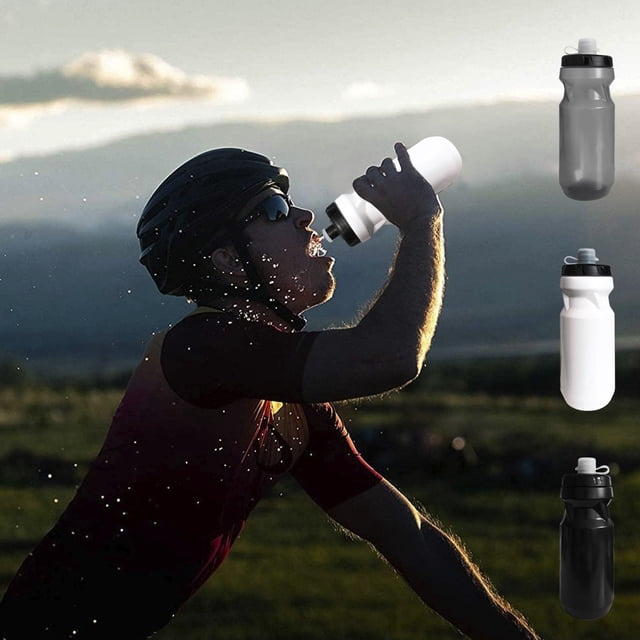 Botella de agua para bicicletas de exterior 600 ml – botella deportiva impermeable para ciclismo, plástico resistente sin BPA, adaptada a la mayoría de las jaulas de botellas de bicicleta, ligera