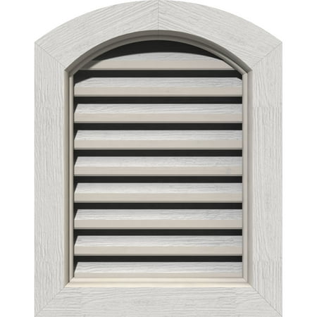 

16 W x 22 H Arch Top Gable Vent (21 W x 27 H Frame Size): Primed Functional Rough Sawn Western Red Cedar Gable Vent w/ Brick Mould Face Frame