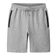 thumbnail image 2 of LYMAYTER Men Sweat Shorts Casual Solid Color Knit Breathable for Athletic Shorts with Zipper Pockets M-5XL, 2 of 7