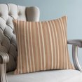 thumbnail image 4 of Pillow Covers 24x24 Set of 2, Brown Striped Throw Pillow Covers Decorative Couch Cushion Cover, Farmhouse Stripes Modern Vintage Microfiber Soft Square Pillowcases for Bedroom Living Room Sofa, 4 of 9