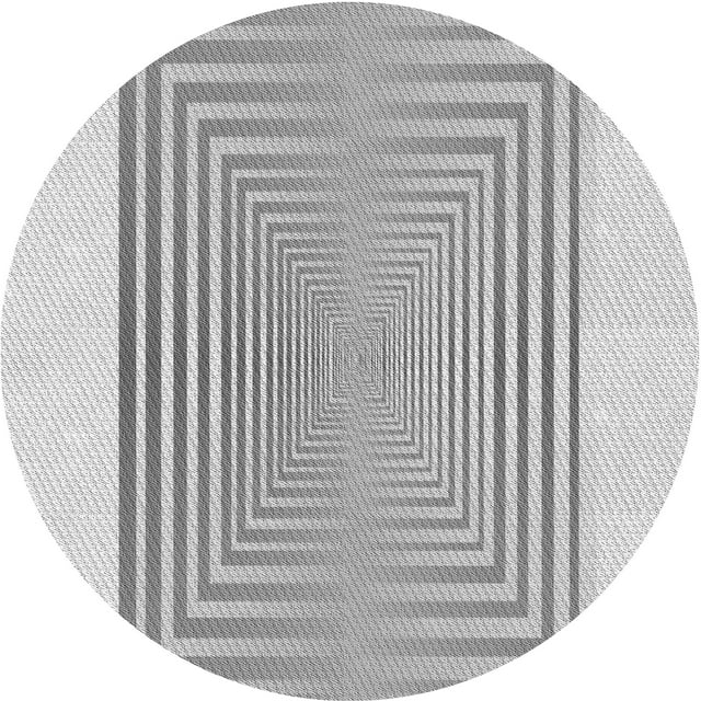 Ahgly Company Tapis d'Intérieur Rond Lavable en Machine Gris Canon de Transition, 8 Pieds Rond