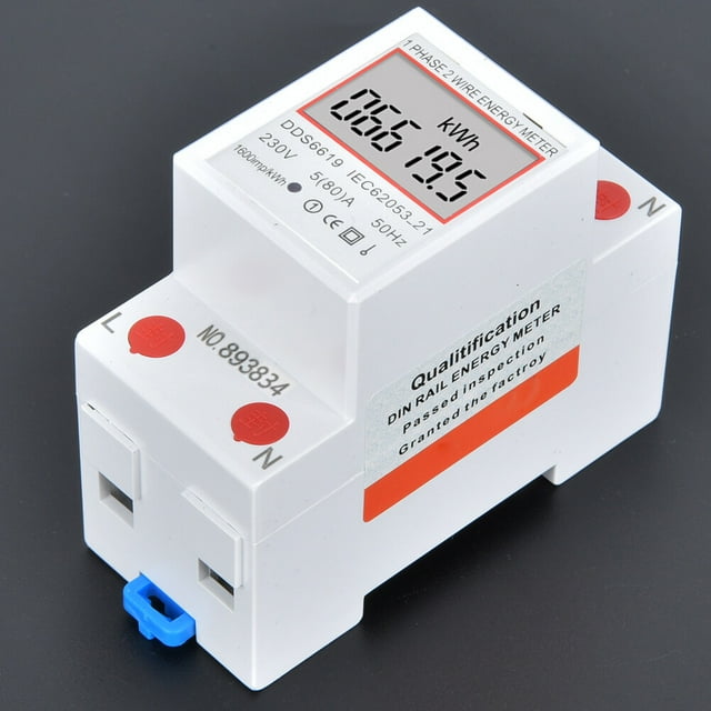 Energy Meter,DDS6619-005 Intelligent Single Phase Power Meter Single Phase Energy Meter Maximized Efficiency