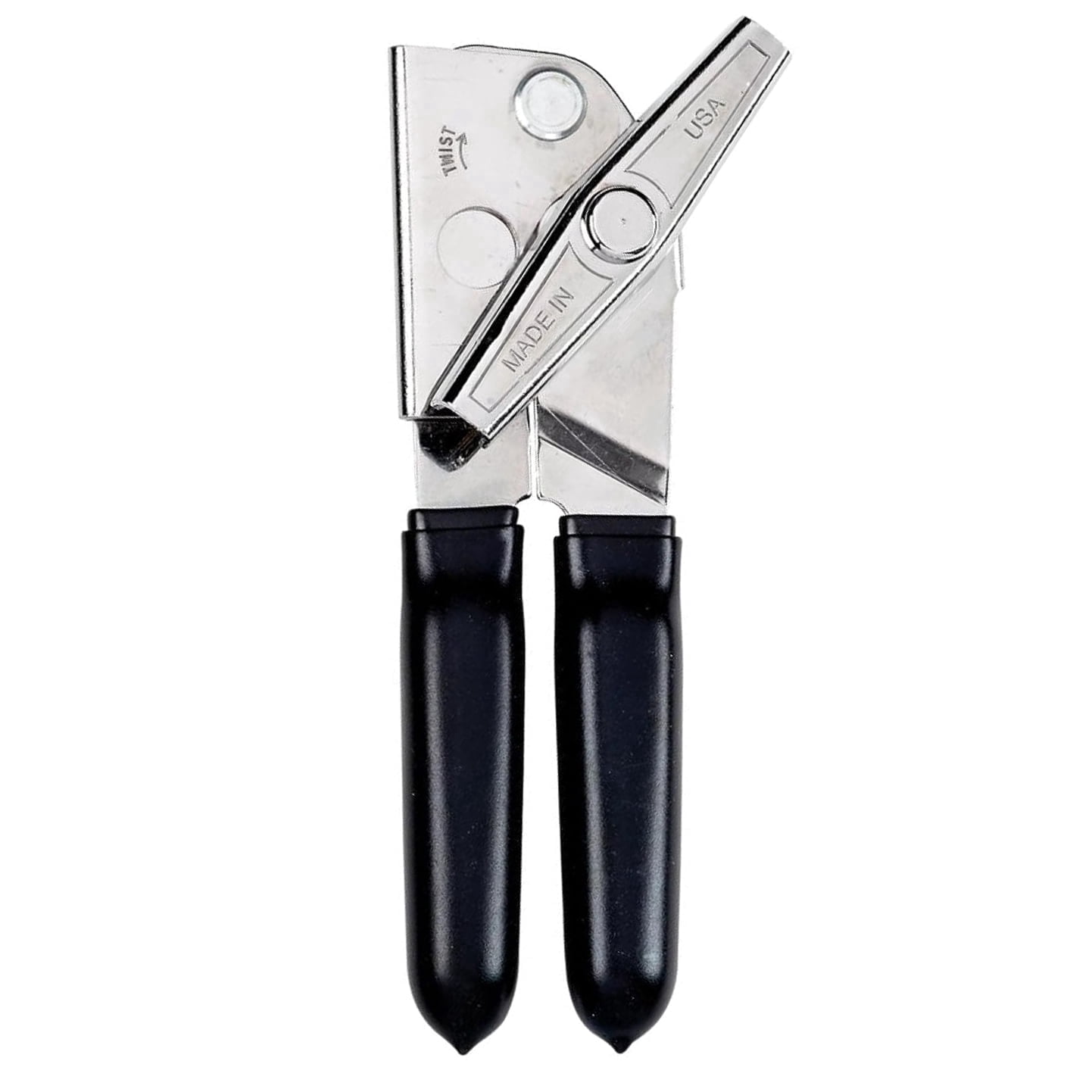 EasyTwist Heavy-Duty Manual Swing Away Can Opener with Carbon Steel Cutting Blade by B53 – Made in USA