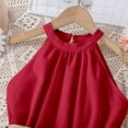 thumbnail image 6 of ZHUASHUM dresses for teens Toddler Girls Sleeveless Solid Color Elegance Dance Party Dresses newborn easter clothes Red,Size:10-11 Years, 6 of 7