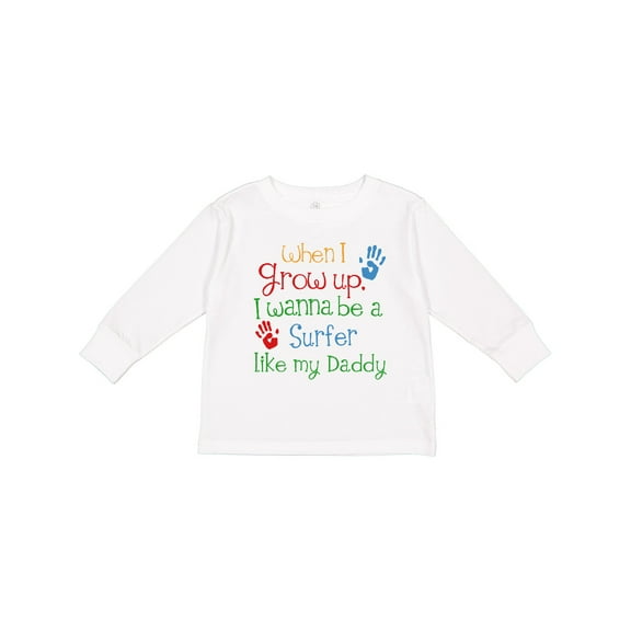 Inktastic Surfer Like Daddy Childs Surfing Boys or Girls Long Sleeve Toddler T-Shirt