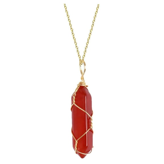CILENON Round 10Mm Carnelian Crystal Necklaces For Women,Silver Carnelian Stone Crystal (C,One Size)
