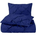 thumbnail image 1 of Pinch Duvet Cover 3 Piece Set with Zipper, 400 Thread Count & 100% Egyptian Cotton, Luxury Pleated Pinch Comforter and Quilts Protector with Pillowcases - Royal Blue Solid, Full Size., 1 of 5