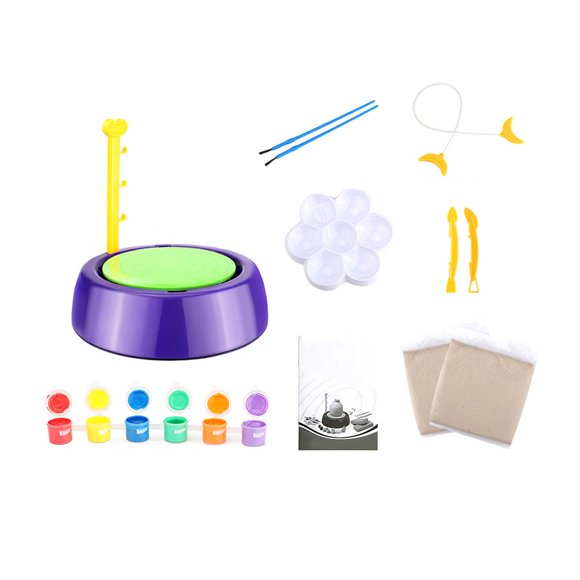 Juguetes Educativos De Cerámica, Fabricante De Cerámica Eléctrica Para Niños, Rueda De Cerámica Lavable, Máquina De Cerámica Diy Con Pigmento De Paleta De Arcilla 1 Juego Minnieouse FN002596-00