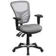 thumbnail image 3 of Flash Furniture Mid-Back Gray Mesh Multifunction Executive Swivel Ergonomic Office Chair with Adjustable Arms, 3 of 12