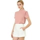 thumbnail image 1 of INSPIRE CHIC Blusa Tops De Lunares Volante Fruncido Manga Corta Cuello Alto Para Mujeres Rosa L, 1 of 6