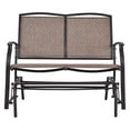 thumbnail image 1 of Pemberly Row Patio Glider Rocking Bench Double 2 Person Chair Brown, 1 of 8