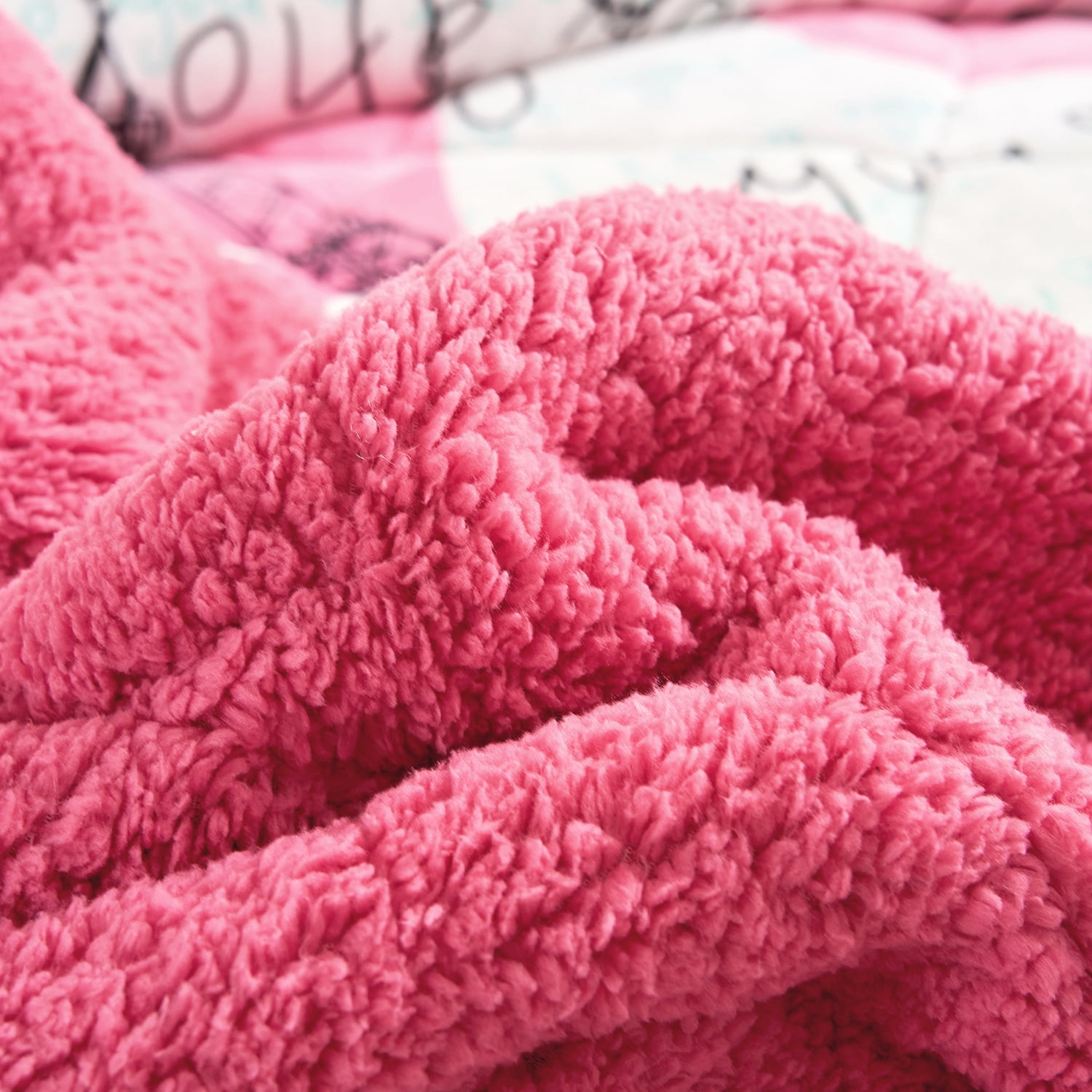 NC Sherpa Blanket White, Pink, Polyester Reversible Bed Blankets Twin (Count 2)
