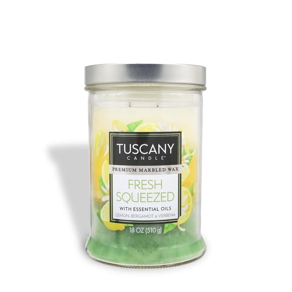 Tuscany Candle Fresh Squeezed: Lemon & Bergamot Scented Candle, 18 oz