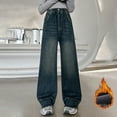 thumbnail image 2 of THSXS Girls Wide Leg Jeans Girls Pants Size 10-12 Girls Jeans Denim Elastic Wasit Wide Leg Baggy Pants Kids Clothes, 2 of 9
