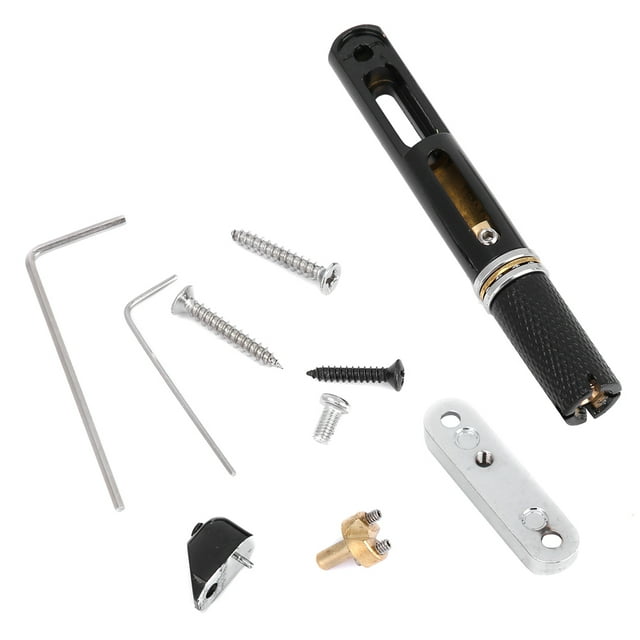 Strings Headless Guitar Bridge,One Set Black Single Headless Guitar Bridge Round Bar Bridge Top Tier Quality