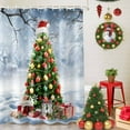thumbnail image 5 of Christmas Tree Shower Curtains for Bathroom, Red Hat Winter Snowflake Gift Snowman Waterproof Fabric Shower Curtain for Bathroom Bathtub Decoration, Machine Washable, 72"x84", 5 of 9