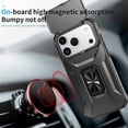 thumbnail image 6 of For iPhone 17 Pro Max Slim Fit Shockproof Hybrid with Slide Camera Cover & Rotated Ring Kickstand, [Military-Grade] Phone Case For iPhone 17 Pro Max 6.9",Black,For iPhone 17 Pro Max, 6 of 8