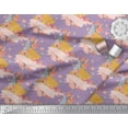 thumbnail image 2 of Soimoi Purple Cotton Poplin Fabric Artistic Leaf & Floral Print Sewing Fabric Yard 56 Inch Wide, 2 of 3