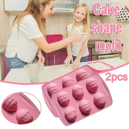

GUZOM Easter Decorations- Easter 6 Hole Silicone Chocolate Cake Mold DIY Baking Tool 2 PC in Clearance