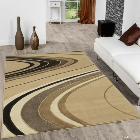 Allstar Brown Modern Contemporary Area Rug (7  10  x 10  2 ) Size in ft: 7  10  x 10  2  Material: Polypropylene Main Color: Brown Made in: Turkey Size in Inches: Length: 122  Width: 93.7  Height: 0.5  Ideal forliving room  family room  dining room  bedroom  office  kitchen  den  library  coffee shop  guest room  pool house and TV room