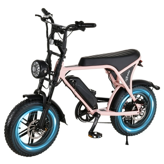 OUXI Electric Bike for Adults, 16" Fat Tire Ebike with 36V 10.4Ah Battery, 500W Electric Bicycle Up to 20MPH, MINI E-Bike for Riding & Commuting, Moped Style Ebike, Front Suspension, E-bike UL2849