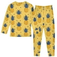 thumbnail image 2 of joogoo Pineapple Fruit 2 Piece Long Sleeve Tee and Pants Cotton Pajama Set 8Y, 2 of 7