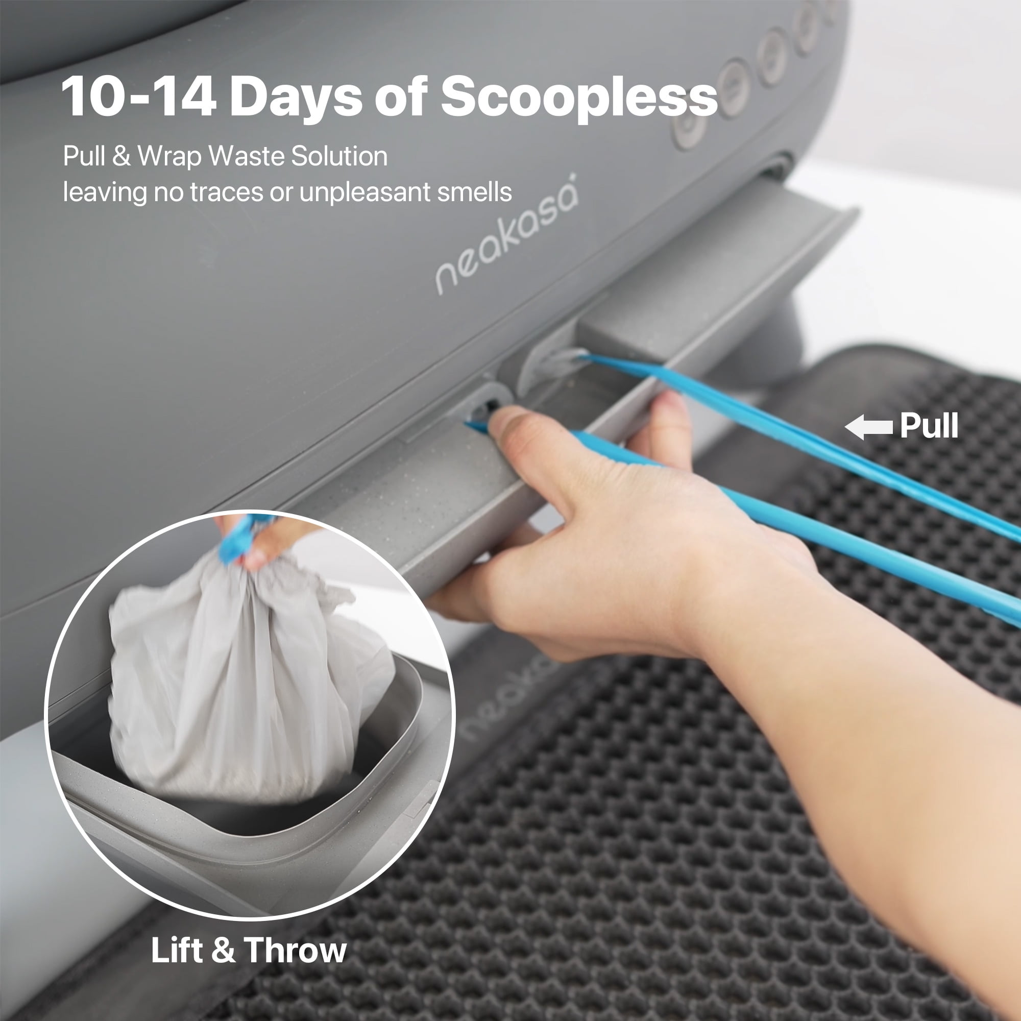 Neakasa M1 Plus Self-Cleaning Litter Box & Step Stool Bundle – Odor-Free Automatic Waste Disposal with Sensor, Easy Clean Tray, Includes Trash Bags for Cats
