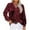 *Wine, variant on Women's Satin Crinkle V Neck Relaxed Long Sleeve Blouse,Loose Blouse Shirt Tunic Top Wine,Womens Plus XXL