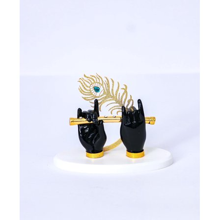 Lord Krishna Hand Black with Flute for Home Decor and Gifting (3.5 inches)