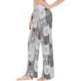 thumbnail image 2 of Women Pajama Pants Lounge Pants Long Stretch Comfy Sleepwear Cute Cat Gray Kitten Animal, 2 of 7