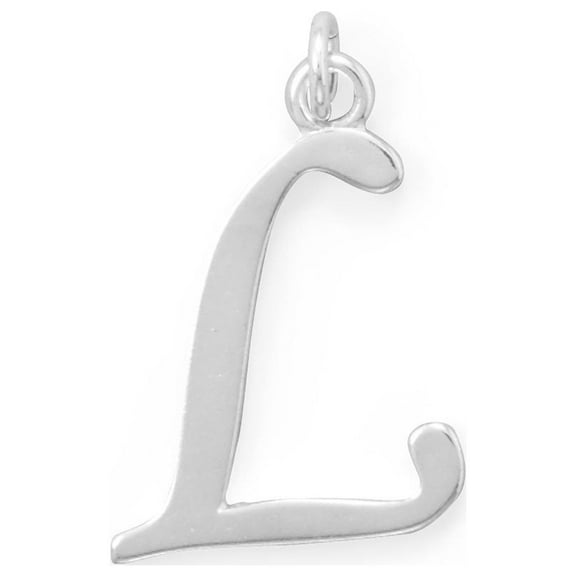 Precious Stars Sterling Silver Unisex Initial Letter L Pendant - No Chain, Pendant Only