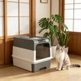 thumbnail image 6 of Enclosed Cat Litter Box with Lid and Scoop, Covered Cat Litter Pan with High Sides for Small Medium Large Cats, Odor Control Kitty Toilet, 6 of 6