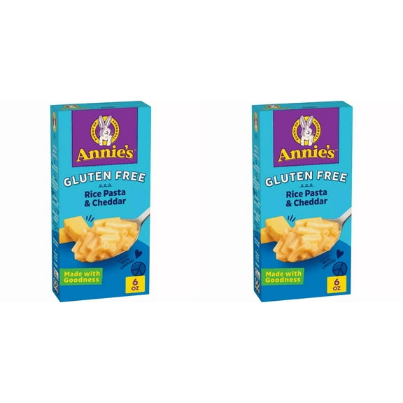 Annie's Gluten Free Rice Pasta & Cheddar Mac and Cheese - 6oz PACK OF 2, Gluten-Free Rice Mac, Rice Pasta Mac and Cheese, Healthy Gluten-Free Mac, Cheddar Rice Mac, Organic Gluten-Free Mac,