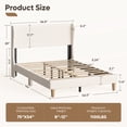 thumbnail image 3 of Bestier Full Size Corduroy Bed Frame with Wingback Headboard, Upholstered Platform Bed with Wood Slats, No Box Spring Needed, Beige, 3 of 10