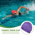 thumbnail image 5 of Uxcell Fabric Swim Cap Polyester Swimming Hat Elastic Swimming Cap for Women Men Adult Long Hair Purple, 5 of 6