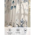 thumbnail image 6 of Sheer Curtains 54 inches Long, Blue Pumpkin Eucalyptus Leaves Vintage Linen Texture Fall Thanksgiving Light Filtering Sheer Window Curtains Rod Pocket Voile Drapes for Bedroom, 52"Wx54"L 2 Panels, 6 of 7