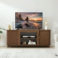 thumbnail image 5 of Weselon 63" Fireplace TV Stand , Wood Entertainment Center with Storage and Shelves, TV Console Media Cabinet for Living Room, Walnut, 5 of 7