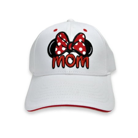 Womens Minnie Mouse Mom Baseball Adjustable Hat White